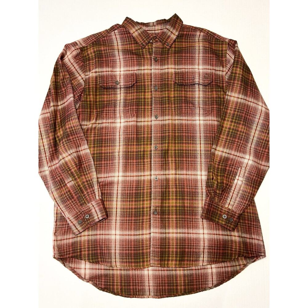 Wolverine Shirt Mens XXLT Red Flannel Plaid Long Sleeve Workwear Button Up